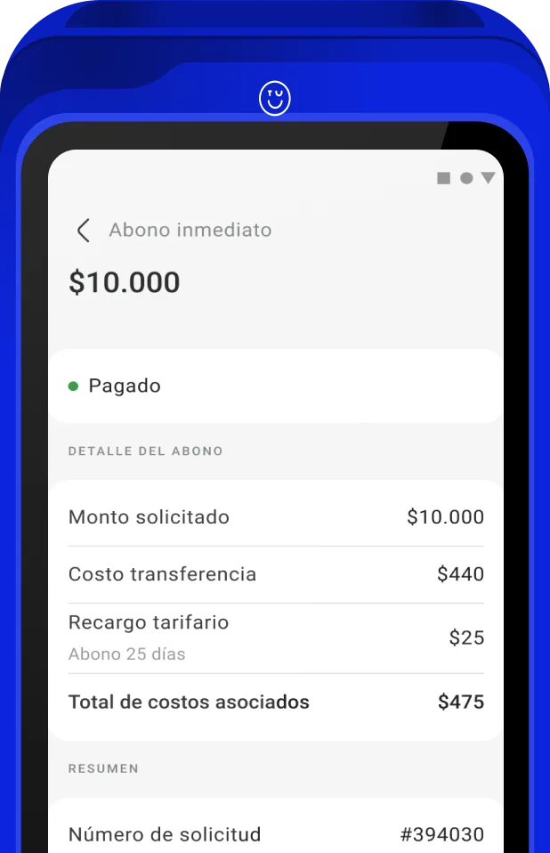 POS TUU — pantalla Abono Inmediato