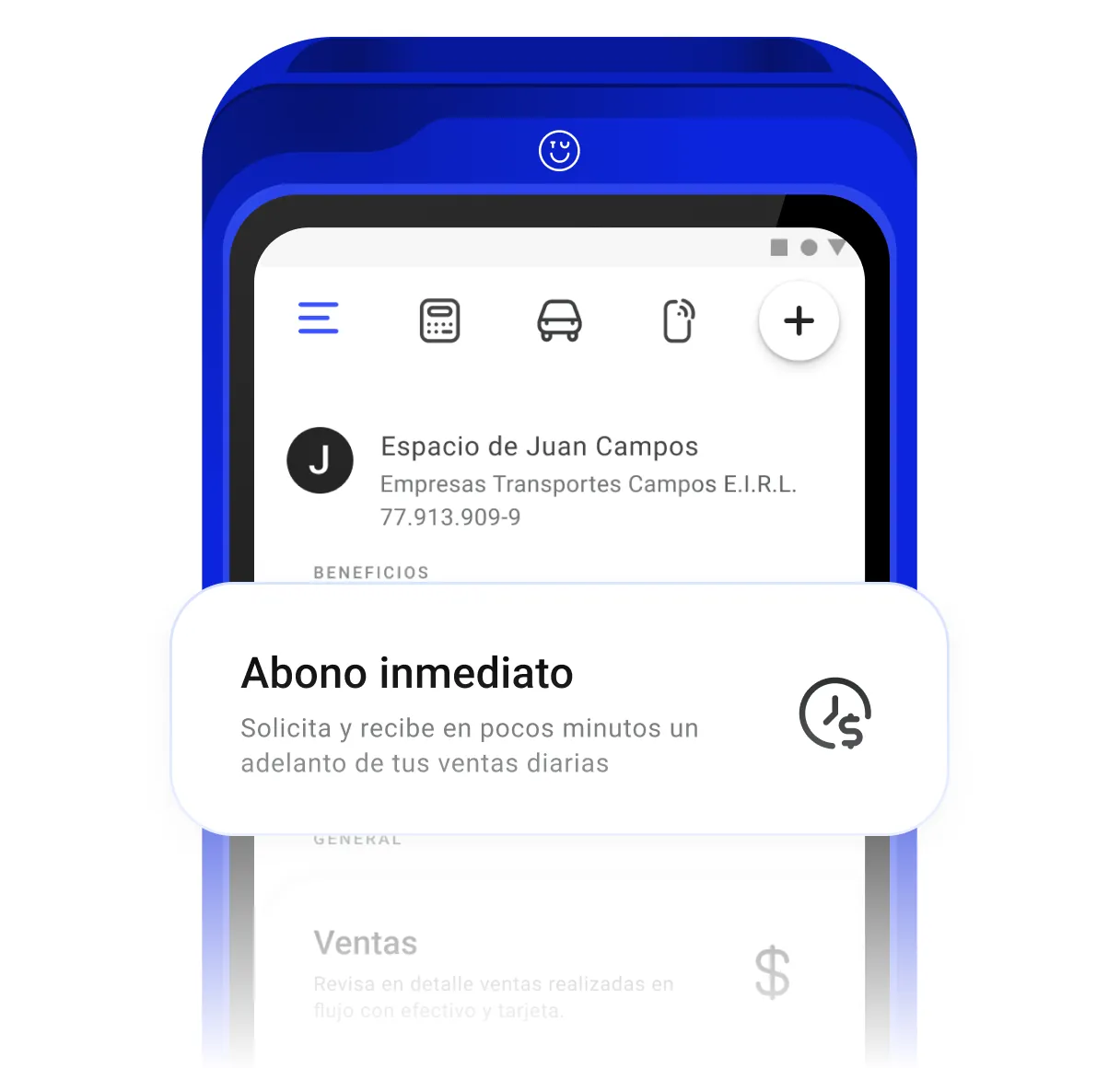 Paso 1: menú Abono Inmediato en TUU POS